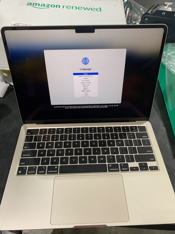 Photo 1 of Apple 2022 MacBook Air M2 Chip (13-inch, 8GB RAM, 256GB SSD Storage) (QWERTY English) Starlight (Renewed Premium)
