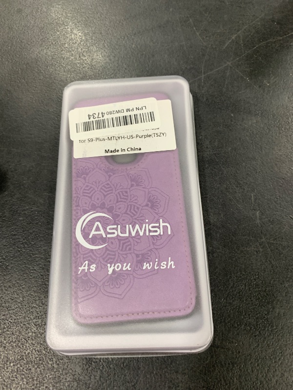 Photo 1 of Asuwish Compatible with Samsung Galaxy S9 Plus Case and Tempered Glass Screen Protector Cover Accessories Card Holder Kickstand Wallet Flip Phone Cases for Glaxay S9+ 9S 9+ S 9 9plus S9plus Purple