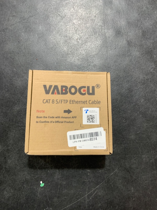 Photo 1 of Vabogu Cat 8 Ethernet Cable, 30ft Heavy Duty High Speed Internet Network Cable, Professional LAN Cable, 26AWG, 2000Mhz 40Gbps with Gold Plated RJ45 Connector, Shielded in Wall, Indoor&Outdoor