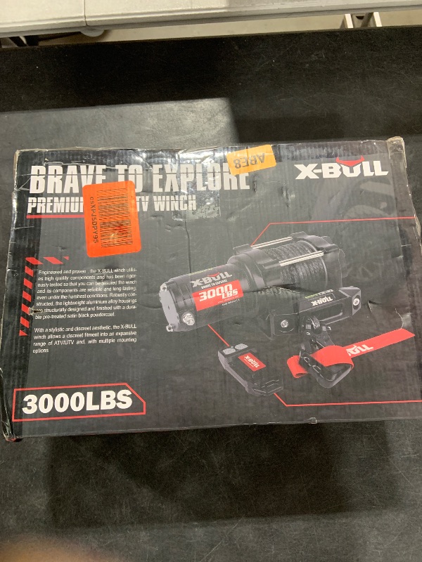 Photo 1 of X-BULL New 12V DC 3000LBS IP68 Waterproof Electric Winch for Towing ATV/UTV, Boat, Off Road, Wireless Remote and Corded Control Recovery, Portable Synthetic Rope Electric Winch with Hawse Fairlead.