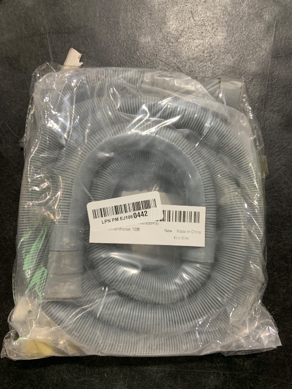 Photo 1 of HLMOptimo 10 Feet Universal Washing Machine Drain Hose Flexible Dishwasher Drain Hose Extension Kits Corrugated Washer Hose w/ 1 Adapter 4 Clamps 1 U-Bend Holder