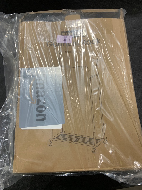Photo 1 of Sakugi Clothes Rack - Double Rods Clothing Rack with Mesh Shelf, Hooks & Wheels, Metal Clothing Racks for Hanging Clothes & Bags, Multifunctional Garment Rack for Laundry, Black, 28.7" x 16.5" x 59.1"