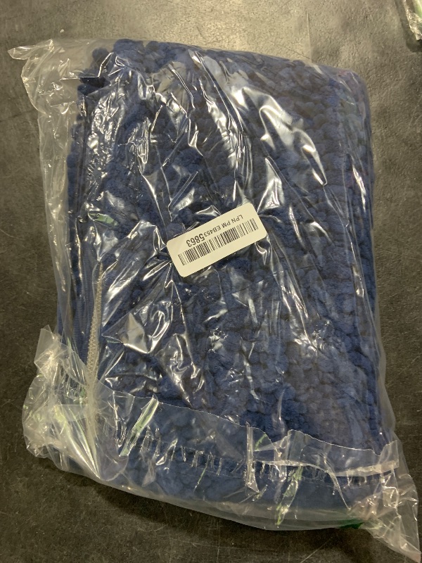 Photo 1 of Arotive Luxury Chenille Bathroom Rug Mat, Extra Soft Thick Absorbent Shaggy Bath Rugs, Non-Slip Machine Wash Dry, Plush Bath Mats for Bathroom, Shower and Tub, 24x16, Navy