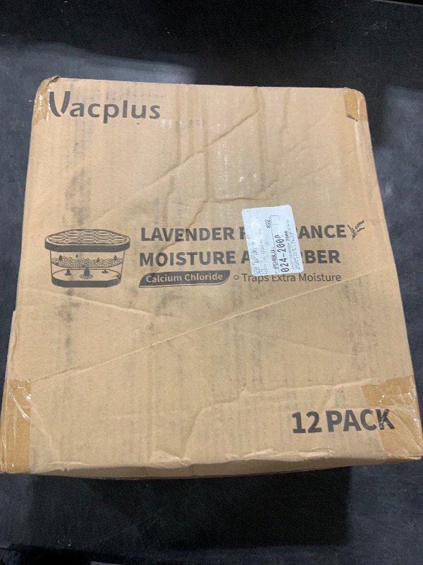 Photo 1 of Vacplus Moisture Absorbers 12 Pack, 10.5 Oz, Humidity Absorber Boxes Attracts Extra Moisture from Your Bathroom, Closet, Kitchen, Dehumidifier for Closet (Lavender Scent),Purple