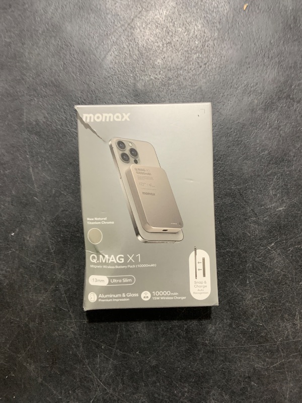 Photo 1 of MOMAX Magnetic Power Bank 10000mAh, 20W Fast Charging, Wireless Portable Charger for iPhone 16/15/14/13/12 Series, Magsafe Compatible, USB-C Cable Included