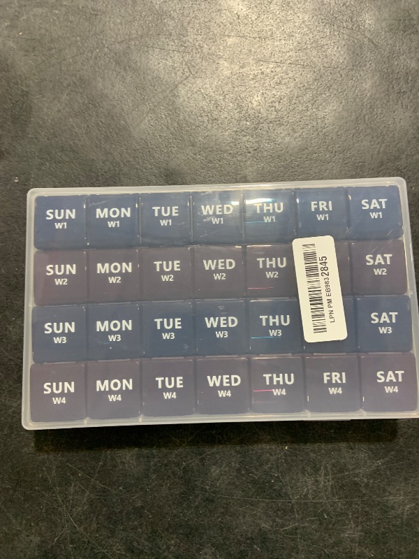 Photo 1 of XL Monthly Pill Organizer 1 Time a Day, 4 Week Pill Case Compartments, Yaklim Weekly Vitamin Organizer Extra Large, Medicine Container for Daily Pill Keeper