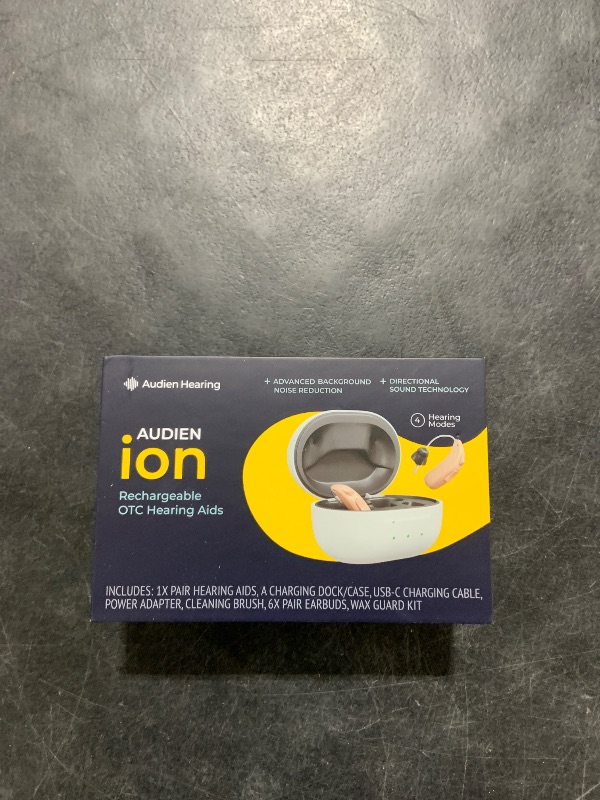 Photo 1 of Audien ION Wireless Rechargeable OTC Hearing Aid, Premium Comfort Design and Nearly Invisible