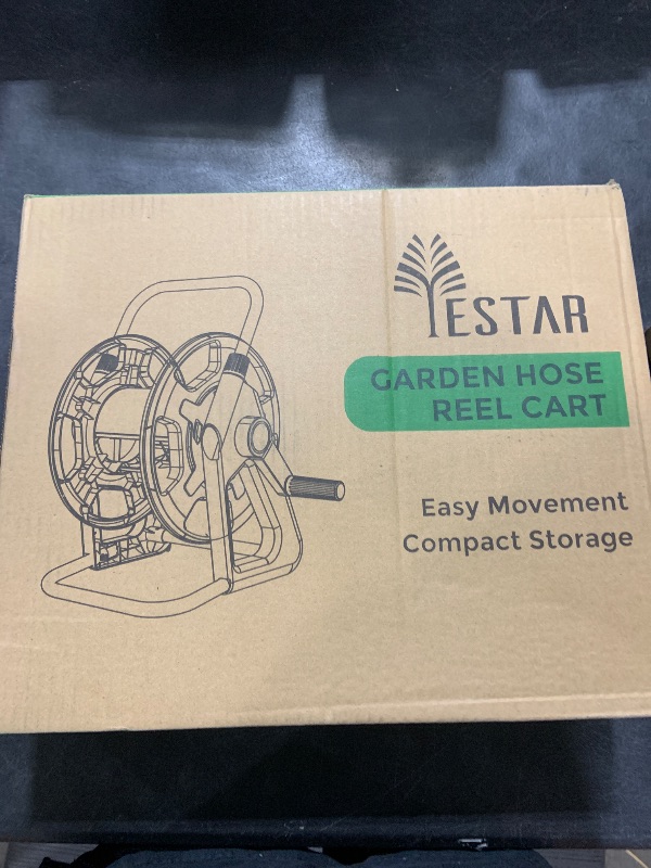 Photo 1 of YESTAR Garden Water Hose Reel Cart,Holds 50-80 Ft of 5/8 Inch Hose, Portable Hose Pipe Holder for Outside