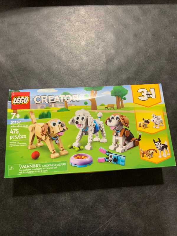 Photo 1 of LEGO Creator 3 in 1 Adorable Dogs Building Toy Set, Gift for Dog Lovers, Featuring Dachshund, Beagle, Pug, Poodle, Husky, and Labrador Figures for Kids 7 and Up, 31137