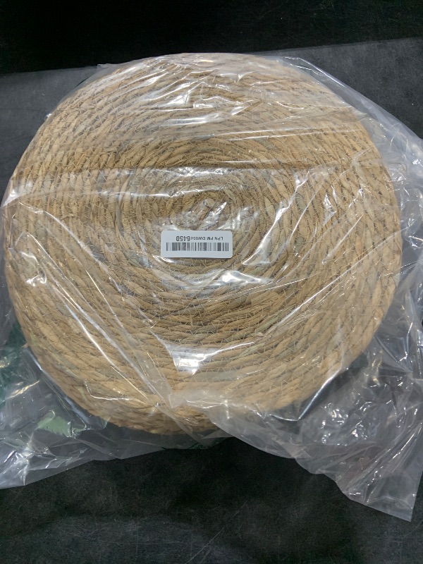 Photo 1 of Kochorie Set of 24 Round Woven Placemats 13.8 Inches Bulrush Placemats Natural Hand-Woven Boho Rattan Placemats Wicker Table Mats Farmhouse Weave Place Mats for Home Dining Table