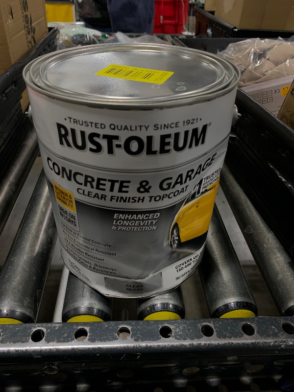 Photo 1 of Rust-Oleum 320202 Concrete & Garage Clear Finish Topcoat, Gallon, Gloss Clear