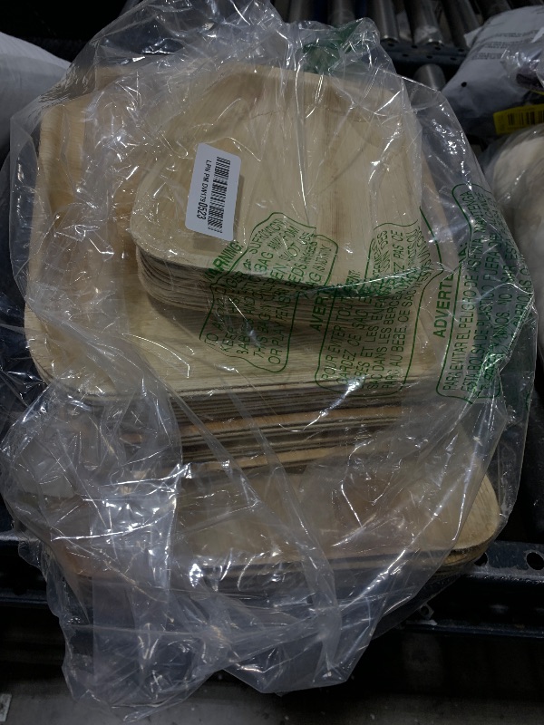 Photo 1 of Chic Leaf Compostable & Biodegradable Palm Leaf Disposable Bamboo Plates - Palm Leaf Tray - Disposable Party Plates for Appetizers - Cinco de Mayo Party Supplies (10" & 6" - 48 Pack)