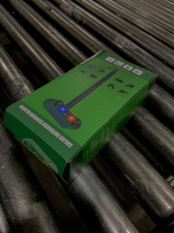 Photo 1 of HULPPRE Solar Indoor&Outdoor Motion Sensor Alarm,Ultrasonic,2*130db Loud Siren Noise Maker,4 Modes,Mount on Ground or Fence,Red&Blue Motion Activated Strobe Light,Say Goodbye to The Intruders