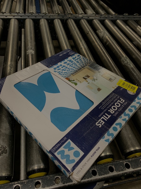Photo 1 of Very Gay Paint Beth Friend Sky Blue Peel and Stick Floor Tiles, FP6336