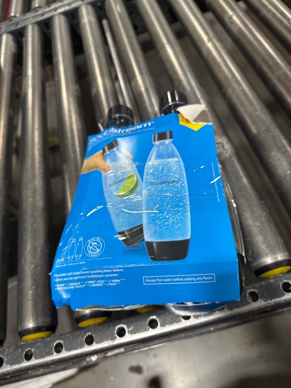 Photo 1 of sodastream - Carbonating Bottles | Store even more fizzy drink favorites in your fridge | Dishwasher Safe | Slim Design: Fits in most car cup holders | 34 Fl Oz | Pack of 2 | Black