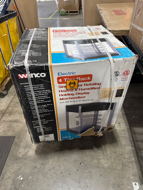 Photo 1 of Winco EDM-1K Rotating Heated & Humified Pizza Warmer Merchandiser, 18"