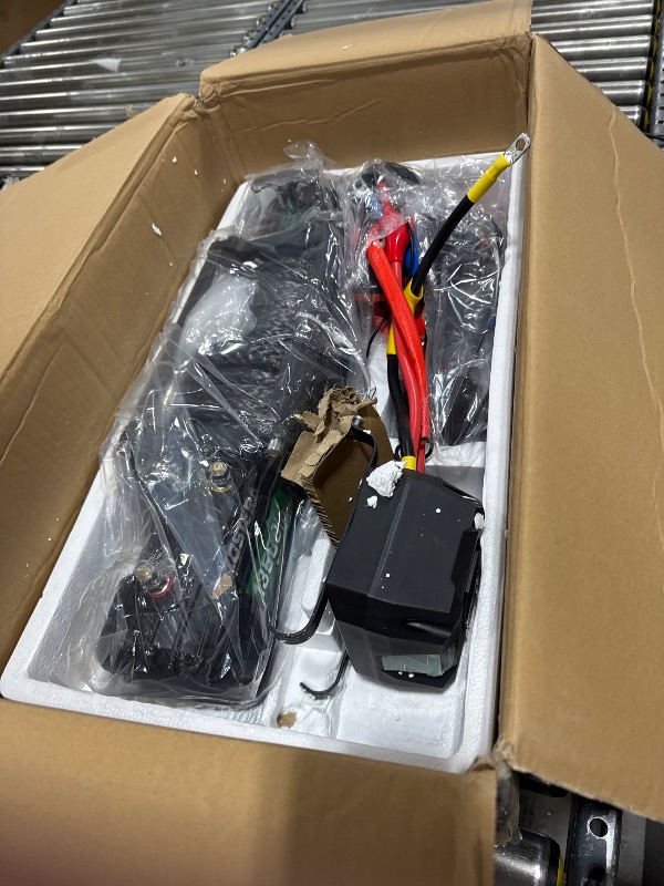 Photo 1 of ZOSTERA 13500LB Winch Waterproof Electric Black Synthetic Rope 12V Winch, with 2 Wireless Remotes & Wired Manual Switch,with Handle Extension Cable, Hawse Fairlead and Hook