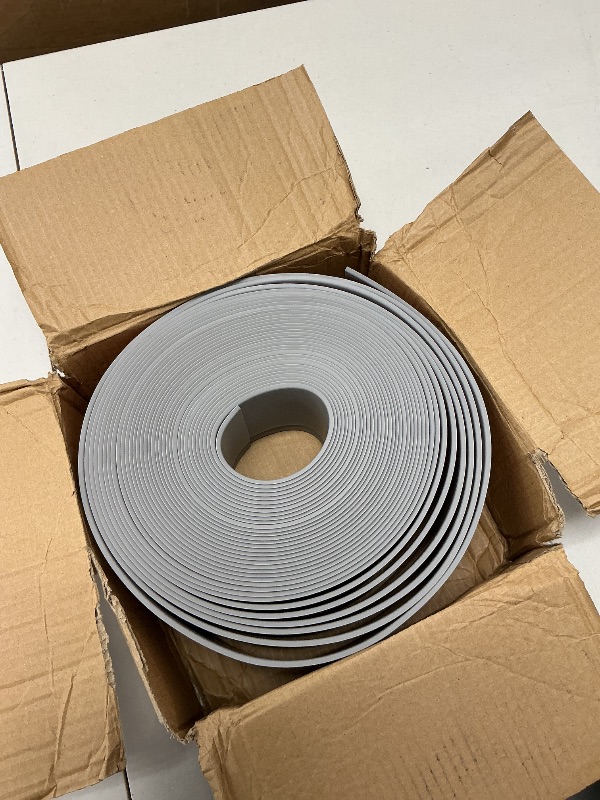 Photo 1 of Vinyl Wall Base Baseboard Molding Trim 4" Flexible Self Adhesive Rubber Wall Base Moulding Trim Peel and Stick Design, 4 Inch x 20Feet, Gray
