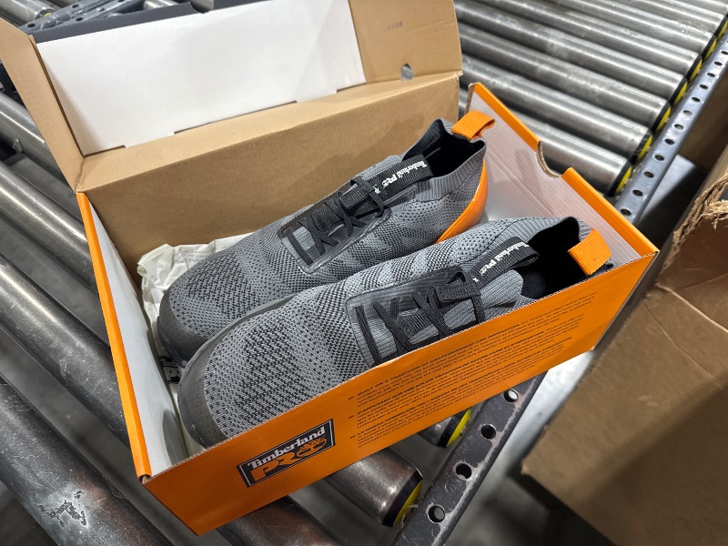 Photo 1 of Timberland PRO Men's Radius Knit Composite Safety Toe Athletic Industrial Work Shoe, Grey/Orange, 10.5