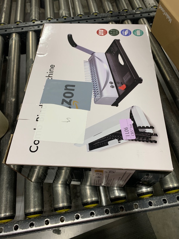 Photo 1 of MAKEASY Binding Machine, 21-Hole, 450 Sheets, Comb Binding Machines with 1 Box Comb Bindings Spines, Comb Binder for Letter Size, A4, A5 Paper