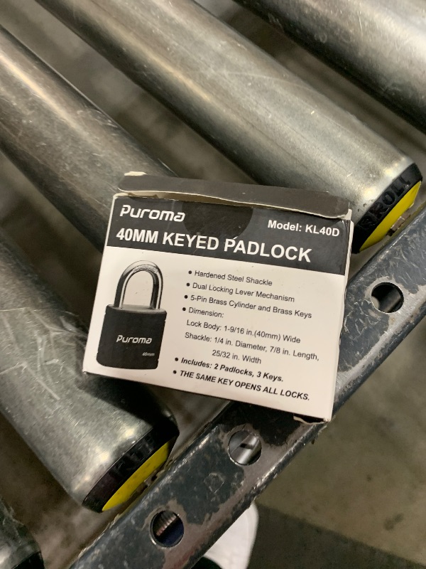 Photo 1 of Puroma 2 Pack Keyed Padlock with 3 Keys Alike, 1.1 Inch Locker Lock 40mm Heavy-Duty Locks for Gate Fence Hasp Cabinet Toolbox School Gym Locker (Black)
