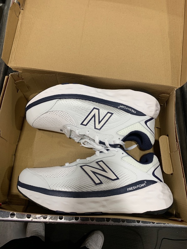 Photo 1 of New Balance Men's Fresh Foam X 840F V1 Walking Shoe, White/Team Navy/White, 14 Wide