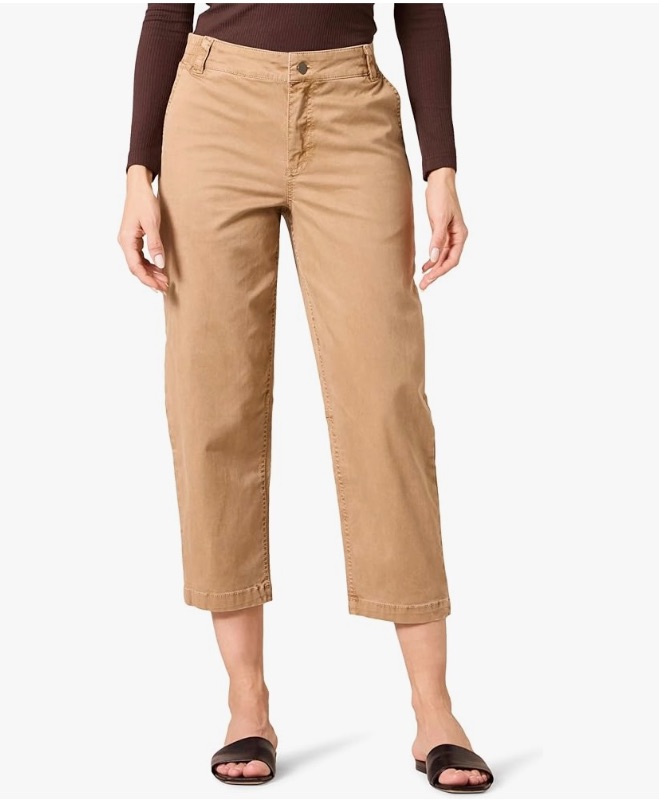 Photo 1 of Amazon Essentials Women's Stretch Chino Barrel Leg Ankle Pant (Previously Goodthreads)