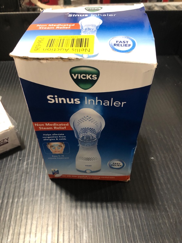 Photo 1 of Vicks Sinus Inhaler - Non-Medicated Steam Relief for Allergies, Congestion, Cough & Colds, Facial Steamer, Soothes Nasal & Throat Passages, Use with VapoPads (1 Included), FSA & HSA Eligible