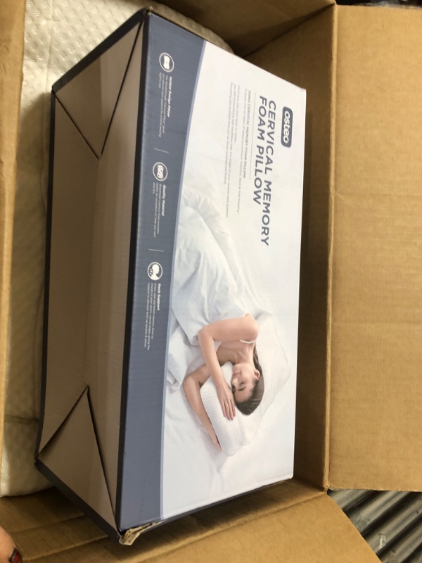 Photo 1 of Osteo Cervical Pillow for Neck Pain Relief, Hollow Design Odorless Memory Foam Pillows with Cooling Case, Adjustable Orthopedic Bed Pillow for Sleeping, Support for Side Back Sleeperslpnpmdu3083744
