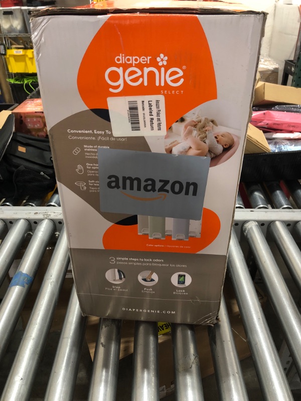 Photo 1 of Diaper Genie Select Pail (Green) is Made of Durable Stainless Steel and Includes 1 Starter Square Refill That can Hold up to 165 Newborn-Sized Diapers.