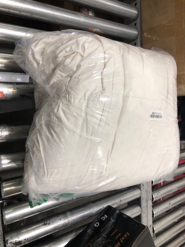 Photo 1 of APSMILE Queen Size Feathers Down Comforter - Ultra Soft All Seasons 100% Organic Cotton Feathers Down Duvet Insert Medium Warm Quilted Bed Comforter with Corner Tabs (90x90,Ivory White)