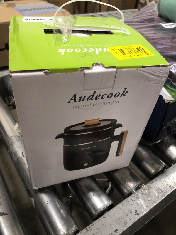 Photo 1 of Audecook Hot Pot Electric with Steamer, 1.8L Portable Mini Travel Cooker, Multifunctional Non-Stick Electric Skillet for Stir Fry/Stew/Steam, Perfect for Ramen Noodles/Pasta/Egg/Soup/Oatmeal (White)