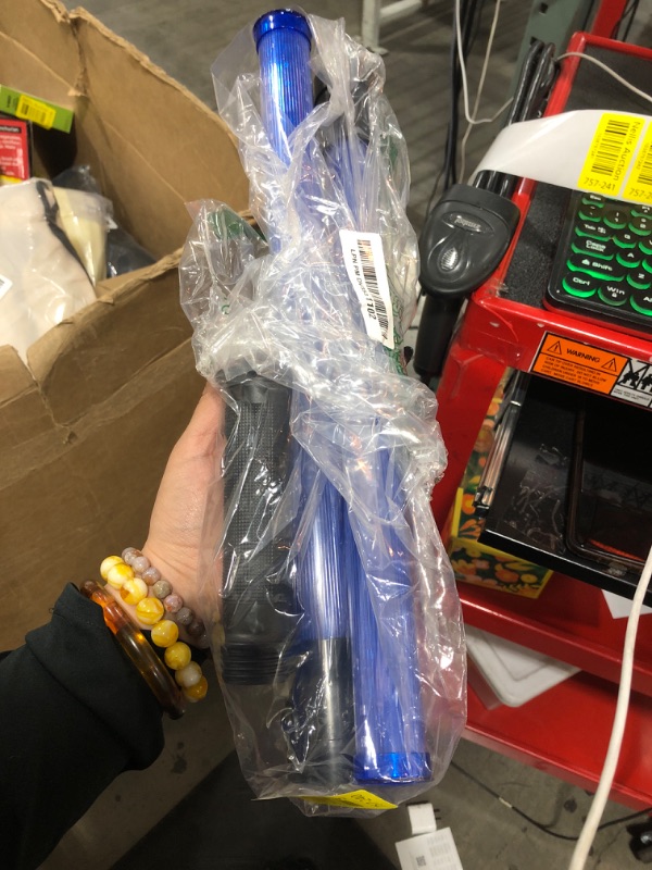 Photo 1 of E-riding 2 Pieces Blue Traffic Wand, 21 inch Signal Traffic Safety Baton Multifunction with 2 Flashing Modes, Using 2 C-Size Batteries (Not Included)
