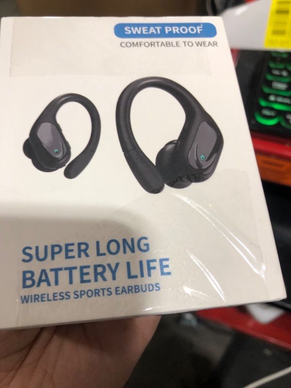 Photo 1 of Wireless Earbuds Sport Headphones 5.3, 80Hrs Stereo New Bluetooth Earbuds with HD Mic, Ear buds with Earhooks ENC Noise Canceling Earphones, IP7 Waterproof Headset for Sports/Workout/Running Rose Gold