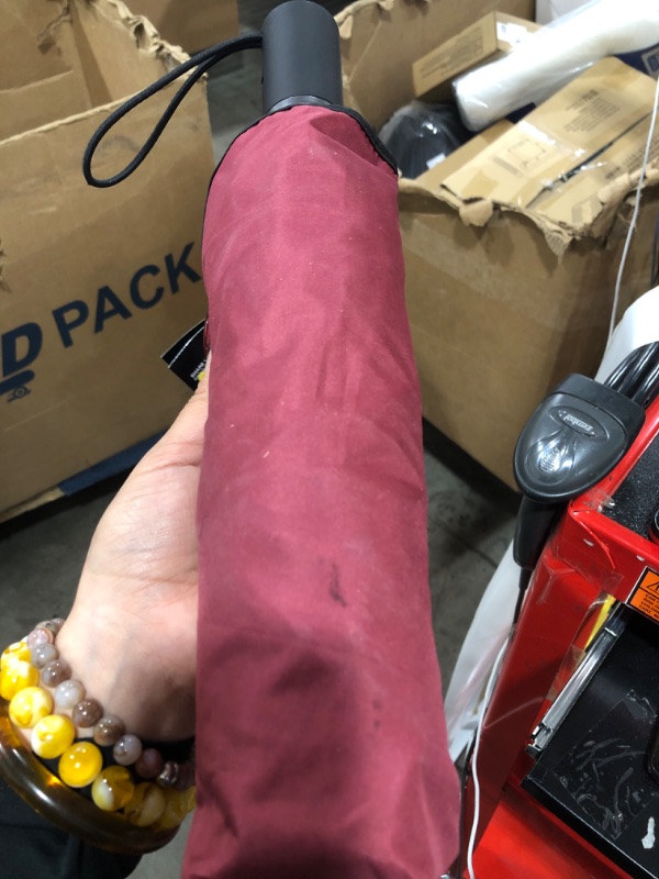 Photo 1 of Bodyguard Inverted Umbrella Large Windproof Umbrellas for Rain Sun Travel Umbrella Compact with Reflective Stripe, Burgundy-46 IN