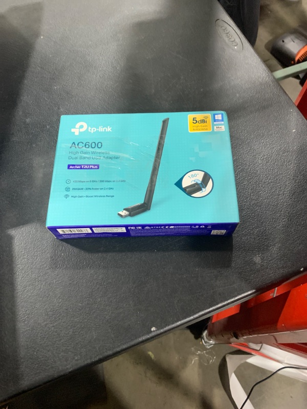 Photo 1 of TP-Link AC600 USB WiFi Adapter for PC (Archer T2U Plus)- Wireless Network Adapter for Desktop with 2.4GHz, 5GHz High Gain Dual Band 5dBi Antenna, Supports Win11/10/8.1/8/7/XP, Mac OS 10.9-10.14, Black
