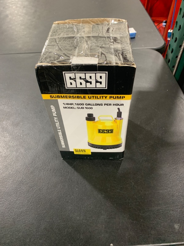 Photo 1 of 1/6HP Portable Utility Pump Submersible Small Backup Sump Pump Draining pump to Remove Water from Flooding House Basement Pool Tankless Heater Flushing Pump with 10-Foot Cord SUB 1100
