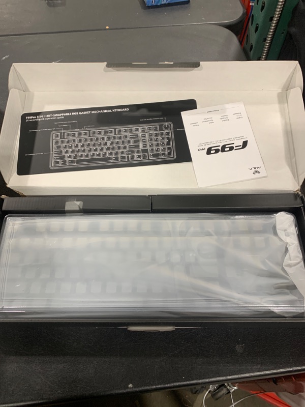 Photo 1 of AULA F99 Pro Wireless Mechanical Keyboard with Knob,Tri-Mode BT5.0/USB-C/2.4GHz Hot Swappable Keyboard,Pre-lubed Switches,Gasket Structure,RGB Backlit Computer Gaming Keyboard (Side Printed Black)