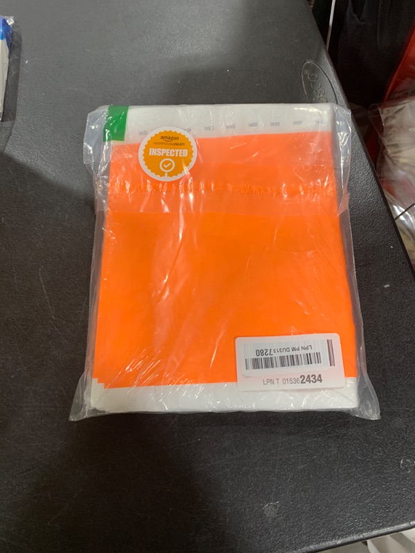 Photo 1 of 1,000 WristCo Neon Orange Tyvek Wristbands for Events - Tamper-Proof Design & Fluorescent Color Prevent Reuse Premium-Grade Bracelets for Hospital & Medical ID, Party & VIP Identification
