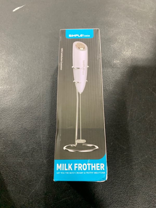 Photo 1 of SIMPLETaste Milk Frother Handheld Battery Operated Electric Foam Maker, Drink Mixer with Stainless Steel Whisk and Stand for Cappuccino, Bulletproof Coffee, Latte