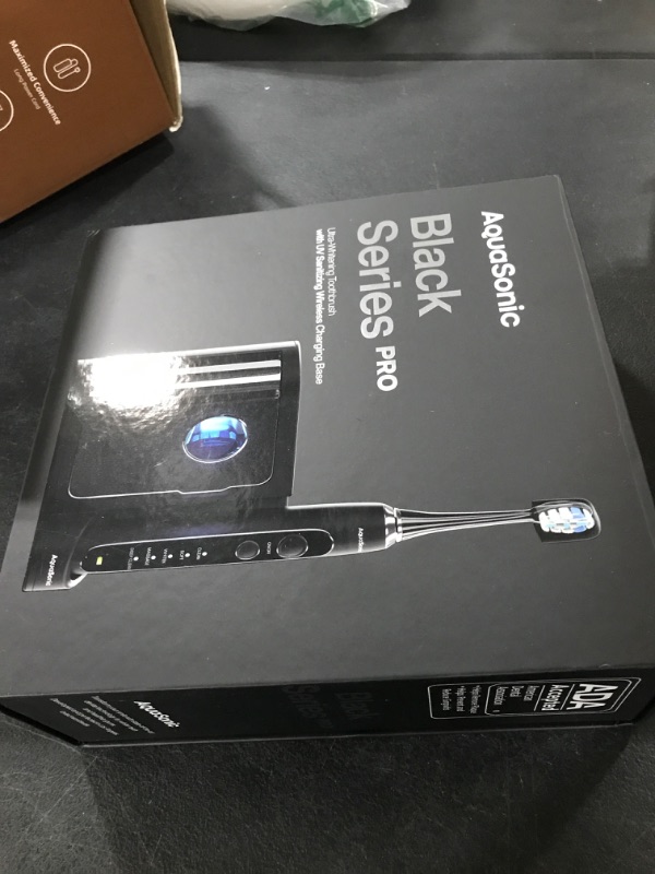 Photo 1 of Aquasonic Black Series PRO – Ultra Whitening Toothbrush w UV Sanitizing Base – 5 Modes & Smart Timers – Premium Travel Case – Power Toothbrush – ADA Approved Toothbrush