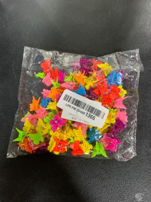 Photo 1 of 100 Packs Assorted Color Butterfly Hair Clips, Beautiful Mini Clips Accessories for Women and Girls, Random