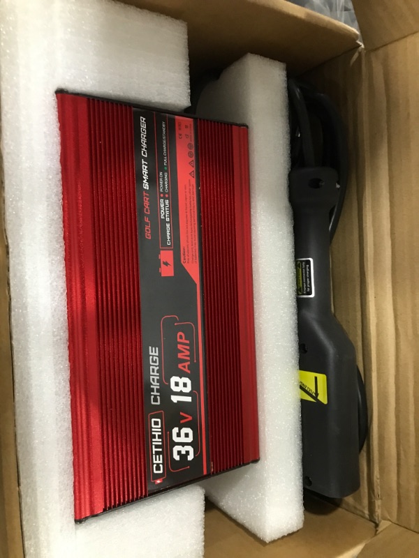 Photo 1 of 36 Volt Golf Carts Battery Charger for EZGO TXT, Trickle Charger 3.0 Technology, 18 AMP, 4-6 hrs Full Charge, Replace EZGO D-Plug, 16FT