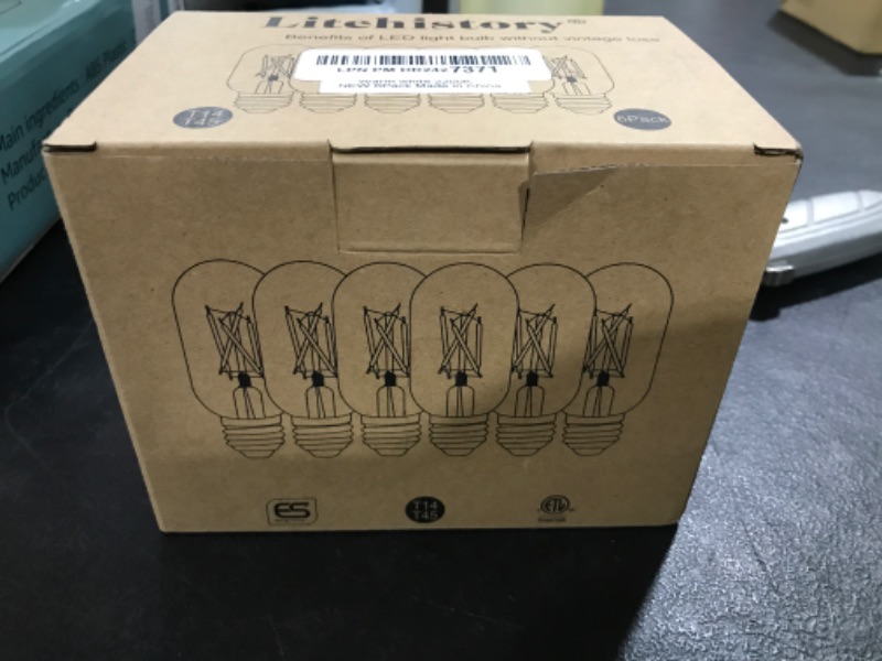 Photo 1 of LiteHistory E26 LED Bulb 6W Equivalent E26 Bulb 60 watt Warm White 2200K Amber E26 Edison Bulb dimmable AC120V 400lm Tubular T14 T45 LED Bulb for Pendant, Sputnik,Vanity,Wall sconces Pack of 6