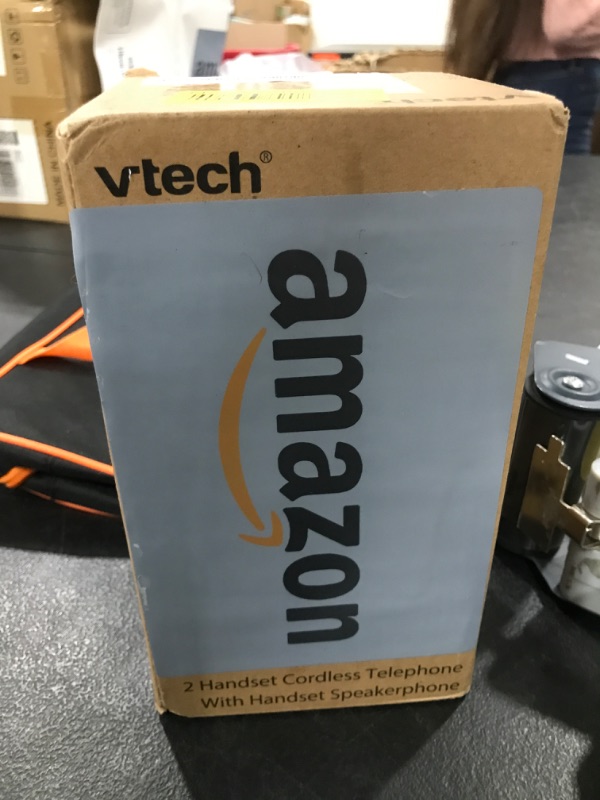Photo 1 of [New] VTech VG131-21 DECT 6.0 2-Handset Cordless Phone - Bluetooth Connection, Blue-White Display, Big Buttons, Full Duplex Speakerphone, Caller ID, Easy Wall Mount, 1000ft Range (Black)
