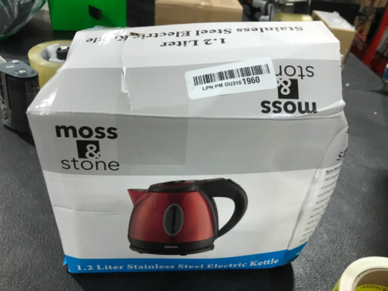 Photo 1 of Moss & Stone Stainless Steel Electric Kettle Small, Cordless 1.2L Portable Hot Water Kettle Electric, 1500w Strong Fast Boiling Pot, Electric Teapot, Electric Tea Kettle With Boil Dry Protection