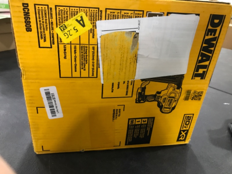 Photo 1 of DEWALT DCN680B 20V MAX* XR® 18 GA Cordless Brad Nailer (Tool Only)