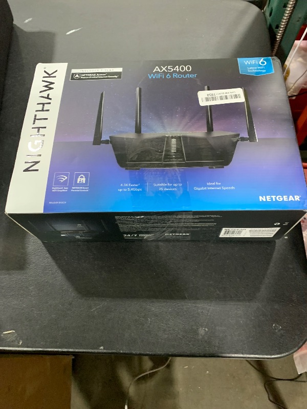 Photo 6 of NETGEAR Nighthawk 6-Stream Dual-Band WiFi 6 Router (RAX54S) – Security Features, AX5400 Wireless Speed, Up to 5.4 Gbps, Covers up to 2,500 sq. ft., 25 Devices - 1-Year Armor Subscription Included