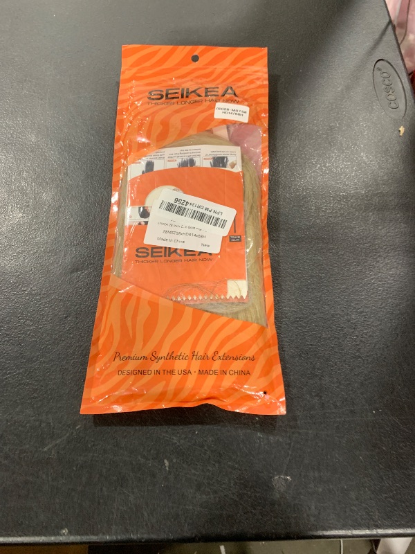 Photo 1 of SEIKEA 28 Inch Clip in Ponytail Extension Wrap Around Long Straight Pony Tail Hair Synthetic Hairpiece for Women Color Blonde with Pale Gold Highlights