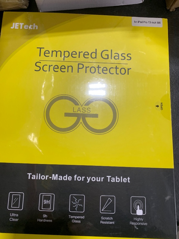 Photo 1 of JETech Screen Protector for iPad Pro 13-Inch M4 (2024) with Easy Installation Frame, Tempered Glass Film, HD Clear, 2-Pack